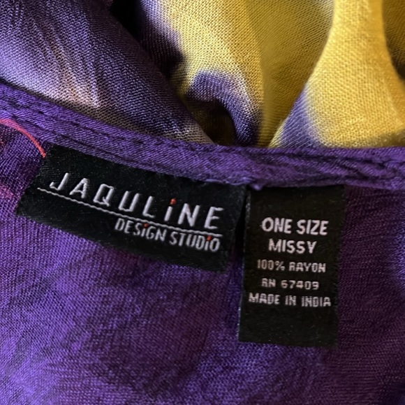 Jaquline Design Studio, 100% Rayon, Scoop Neckline Dress, Multi, One Size - Picture 7 of 8